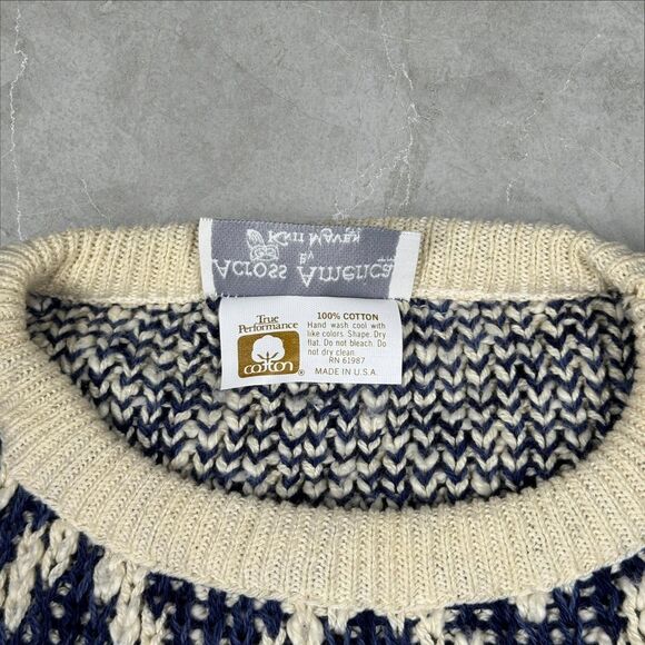 Vintage Knit Sweater Diamond Pattern Geometric Across America by Knit Maven - Picture 3 of 6